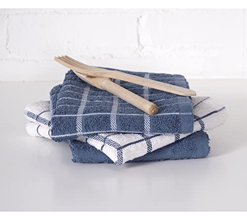 Ritz Premium Kitchen Towel Highly Absorbent, Super Soft, Long-Lasting, 100% Cotton Terry Dish Towels, Hand Towels, Tea Towels, Bar Towels, 3-Pack, 25"X15", Blue #TOP2