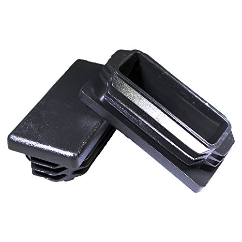 Prescott Plastics 1 x 2 Inch Rectangle Black Plastic Plug End Cap (8)