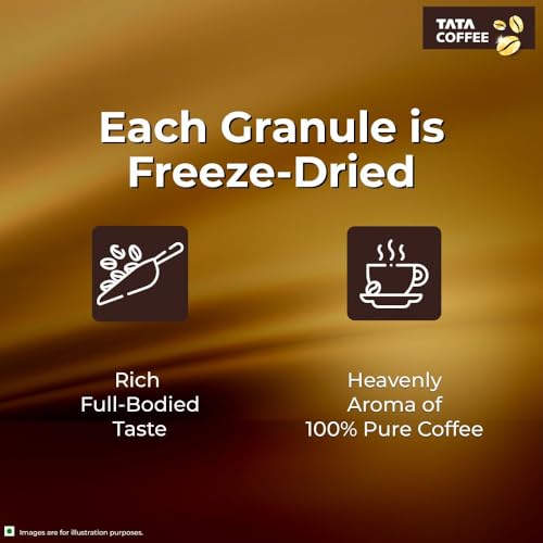 Image of Tata Coffee Gold Original, Instant & Pure Coffee Jar, 50g, Freeze-Dried, Rich & Strong, Specially Sourced Robusta and Arabica bean (Pack of 3)