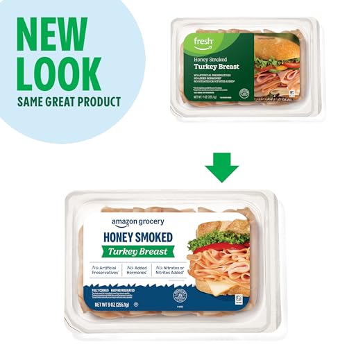 Amazon Grocery, Sliced Honey Smoked Turkey Breast, 9 Oz