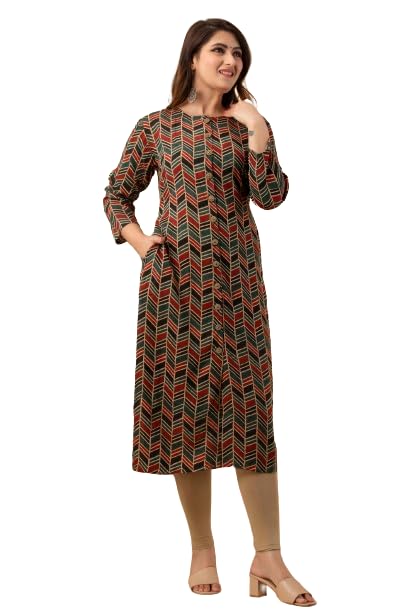Women Pure Cotton Geometric Print Multi Color Straight Kurta-image-14
