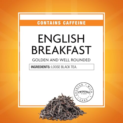 Image of Twinings English Breakfast Loose Tea Tin, 7.05 Ounce Tin (Pack of 2), Smooth, Flavourful, Robust Black Tea Leaves, Caffeinated, Enjoy Hot or Iced
