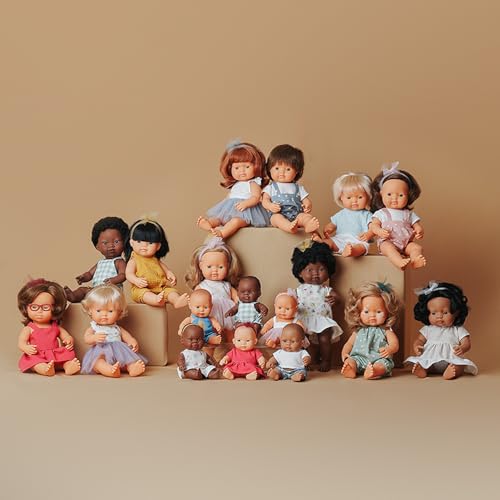 Muñeca Miniland Baby Doll Brunette 15 pulgadas en caja miniatura 7