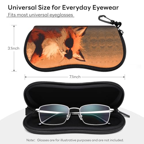 Image of Sunglasses Case with Belt Clip, Ultra Light Neoprene Zipper Soft Padded Glasses Case for Women Men