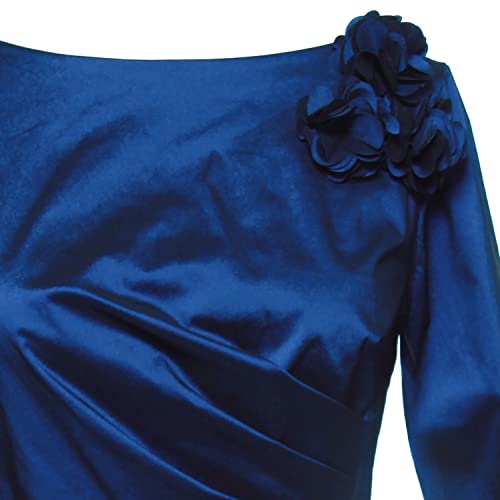 Image of Alex Evenings Women's Short Taffeta Portrait Collar Dress (Missy Petite Plus)
