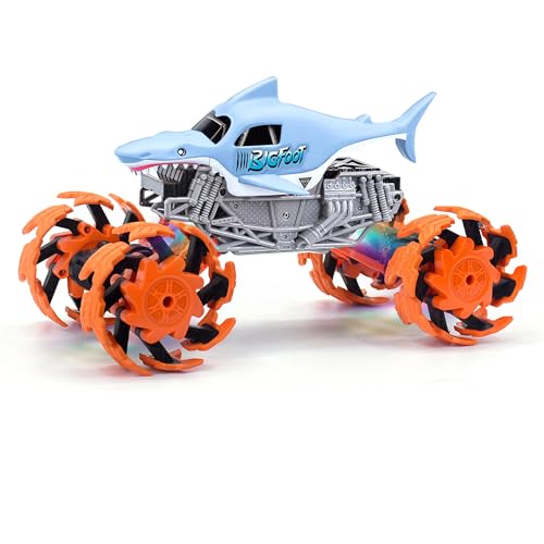 DISSONA Shark Monster Remote Control Truck All-Terrain Toy Remote Control Car Vehicle, 2.4 GHz,1:16 Scale, Off Road Rechargeable RC Car Kids Toys for Boys and Girls Ages 3 and up (Wathet)