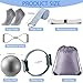 Poen 14 Pcs Pilates Equipment Kit for Home Workout Pilates Ring and Ball Set for Women 12'' Circle Yoga Fitness Essentials Kit with Resistance Bands, Yoga Strap, Socks,Bag (Black,Gray)