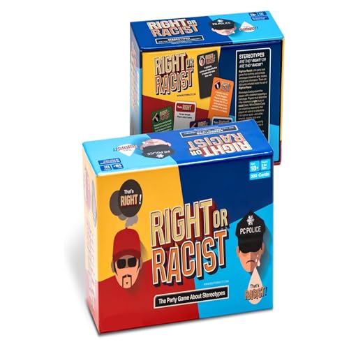 Right or Racist, Card Game, Gag Gift with Hundreds of Trivia and Debate Cards, Funny Gag Gifts for Secret Santa or White Elephant, Games for Men and Women, 3 to 10+ Players