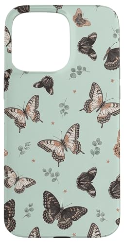 Cute Blue Butterflies Over Sage Green Romantic Aesthetic �X�}�z�P�[�X iPhone 15 Pro Max �p