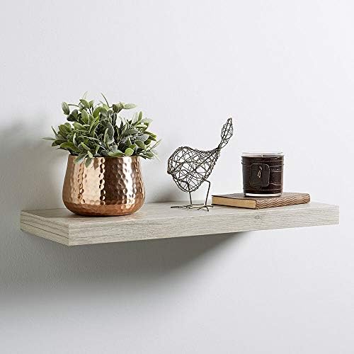 Home Source Floating Storage Shelf Wooden 80cm CD DVD Book Shelves Matt Grey, MDF