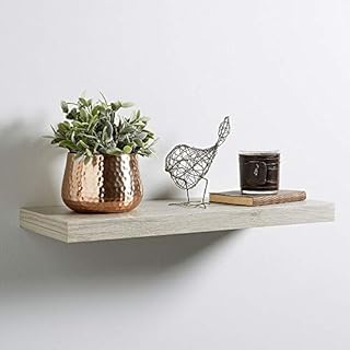 Home Source Floating Storage Shelf Wooden 80cm CD DVD Book Shelves Matt Grey, MDF