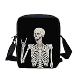 SCRAWLGOD Umhängetasche für Kinder, Jungen, Geschenke zum Schulanfang, Handtasche, für Sport im Freien, Reisen, lustiger Totenkopf, Einheitsgröße
