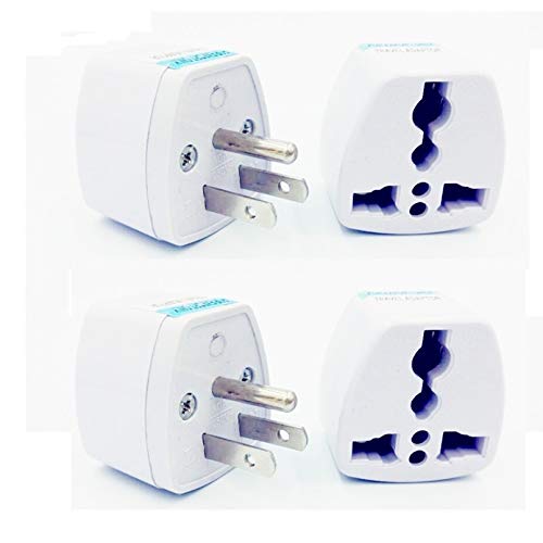 YOQXHY EU AU UK to USA Japan Canada Converter Travel Power Plug Adapter,4-Pack, (USA-3-Pins)