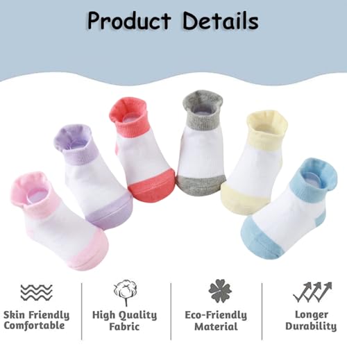 Image of MOMISY Baby Girl Boys children Non Slip Socks Toddlers Infant Warm Cotton Stretch Anti skid Socks-6 Pairs