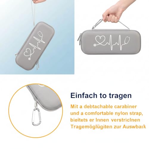 FORKLS EVA Hartschalenetui für Stethoskope & medizinisches Zubehör – stoßfeste Organizer-Tasche für Ärzte, Pflegekräfte & Studenten – leicht, schützend, grau