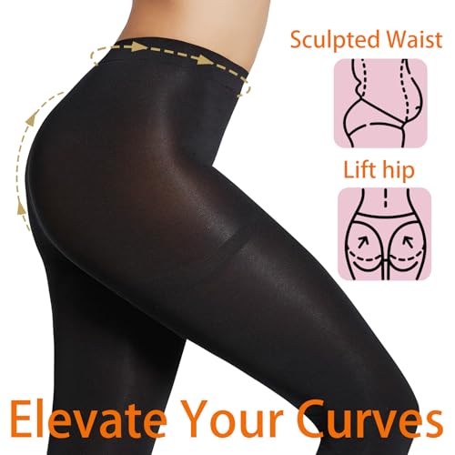 akiido Black Tights for Women, Run Resistant Control Top Panty Hose Opaque Tights, Women's Semi Opaque Tights, Women's Tights2