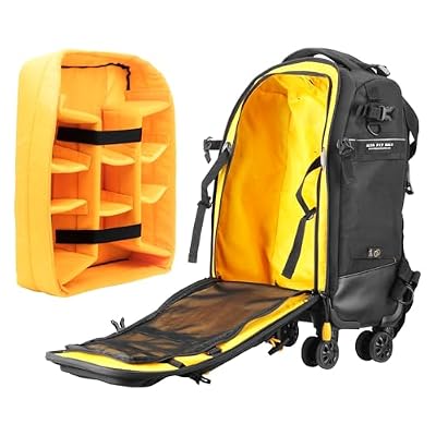 VANGUARD ALTA FLY 55T G2 DSLR Camera Backpack, 8 Wheel Spinner/Trolley, Black