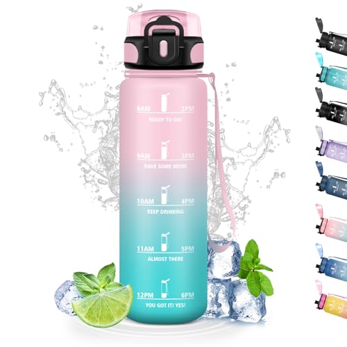 Borraccia 500ml per Bambini, Filtrante Senza Perdite, Motivazionale con Scala Temporale, Facile da Trasportare, Sportiva - per Scuole, Uffici, Campeggi, Viaggio