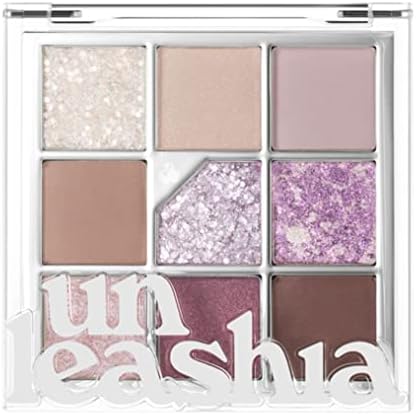 UNLEASHIA Glitterpedia Eye Shadow |Palette|Eye Makeup|Point Makeup Vegan|Cosmetics|Korean Cosmetics|Daily|matte|glitter|shimmer|pearl|daily|party|sparkling… (NO.4 All of Lavender Fog)