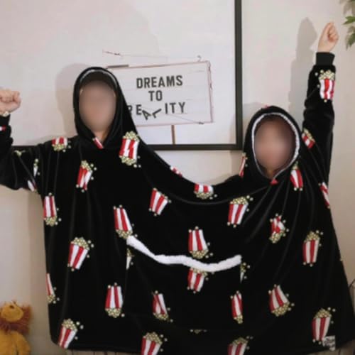 Sweat à capuche pour couple à deux places pull géant hiver confortable - 5