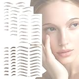 THQAE 6 Feuilles Autocollants de Sourcils 4D Patch, Eyebrow Tattoos Stickers Autocollant Bionique pour Sourcils, Faux Sourcils Pochoirs Tatouage Imperméable pour Femmes