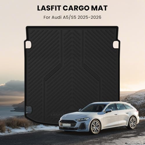 Image of LASFIT Cargo Mat for Audi A5 /S5 2025-2026(New Body), Custom Fit All-Weather TPE Trunk Mat for Audi Accessories, Waterproof, Easy to Clean, Black