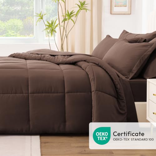 Love's cabin King Size Comforter Set, 7 Pieces Bed in a Bag, Brown by Love's cabin - Used condition - Image 5