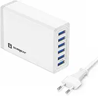 Carregador Celular Rapido 6 Portas Saidas USB Multiplo 10A modelo SX-F4 marca Sumexr (Branco)