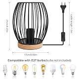 Riserva Lampa stołowa, nowoczesna, E27, industrialna, czarna, lampka nocna z metalu, stolik nocny, gabinet, kawiarnia, hotel, w zestawie przełącznik