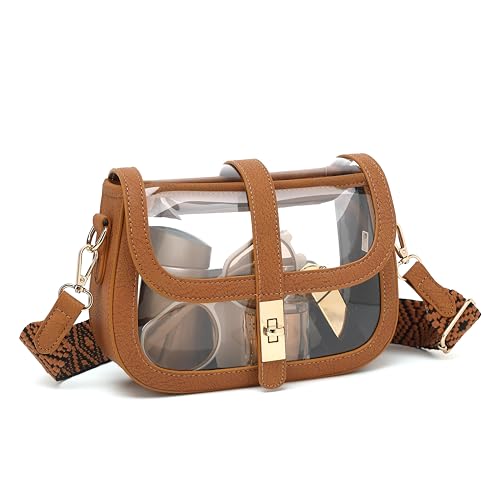 Image of LOXOMU Clear Bag for Stadium Events, Cute Clear Crossbody Bag Stadium Approved, Small Clear Concert Purse for Women