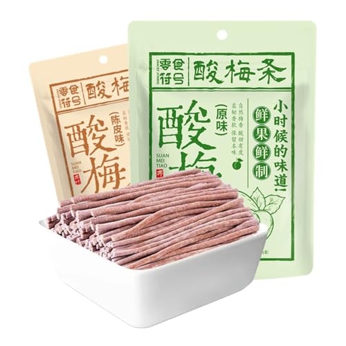 BaiLiSnacky Barrette di prugne a base di prugne Barrette di prugne Prugne acide, snack di frutta candita Prugne 88g (Sapore di scorza di mandarino,1 confezione)