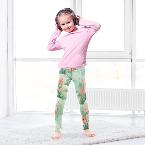 Bolaz Toddler Girls Leggings Printed Yoga Pants Leggings Galsses Pink Flamingo for Kids4