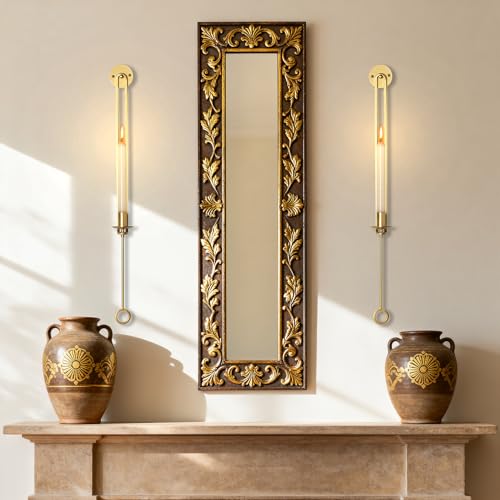 Ainmto 2 Stück Wandhalter für Kerzen,Wandkerzenhalter,Kerzenständer für Wandmontage,Wand Kerzenhalter für Deko (Gold)