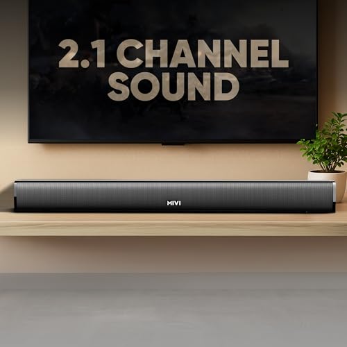 Image of Mivi Nex 70 [New Launch] Wireless Bluetooth Soundbar, 70W Soundbar, 2,2 Channel Nex PowerStage Technology, Bluetooth v5.1, Signature Sound, Deep Bass, AUX USB Coaxial Inputs