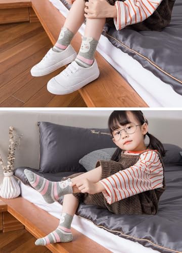 PUTUO Girls Socks Novelty Animal Cotton Socks, Kids Socks Toddler Girls Animal Socks Cute Funky Children Socks Girls Christmas Socks 2-4 Years, 5 pairs - Image 5