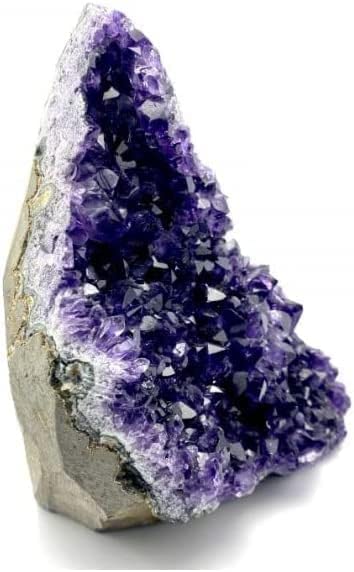 Piedra bruta natural mineral para cristaloterapia meditación reiki (amatista con base drusa Urugay, 350-450 g)