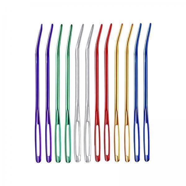 SNAPPSY 3x12x Yarn Needles Set Crochet Knitting Sewing Tools Bent Kit DIY Tapestry