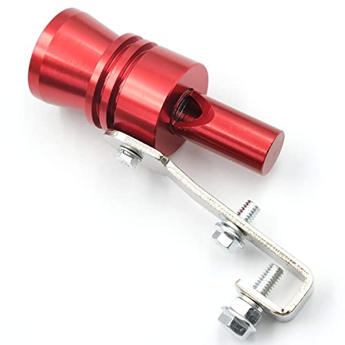 AutoE Car Turbo Sound Whistle Exhaust Tailpipe Blow Off Valve Bov Aluminum Universal Auto Accessories Size XL (Red)