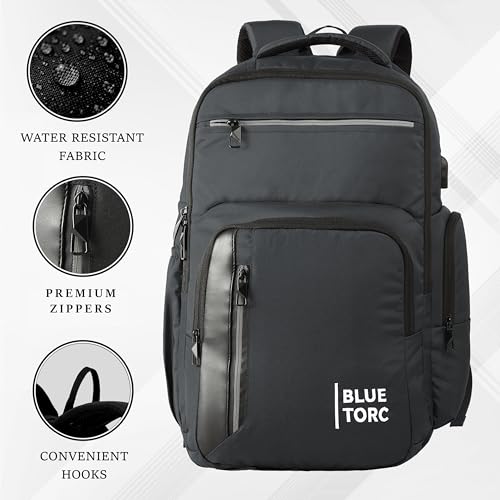 Image of Laptop Backpack 30L BTB05 | 16-Inch Laptop Bag with USB Charging | Unisex Office, College & Travel Backpack, Suitcase Opening, 1-Year Warranty - Black