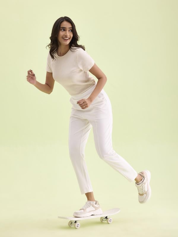 Image of GO COLORS Viscose Stretch Blend Ponte Pants Full Length for Women| Breathable, Mid Rise