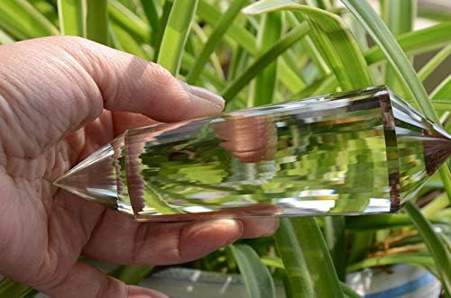 Miniatura 9 de Real Tibet Himalaya de alta altitud de cristal transparente de cuarzo 36 caras estilo Vogel Varita 4.64 pulgadas curación espiritual Reiki