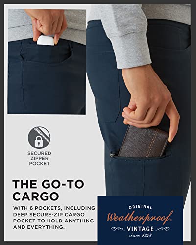Weatherproof Vintage Cargo Pants For Men - Water Resistant Casual Mens Cargo Pants | Mens Hiking Pants | Regular Fit Casual Cargo Work Pants For Men | Outdoor Men's Cargo Pants| Size 42W X 30L, Navy #TOP2