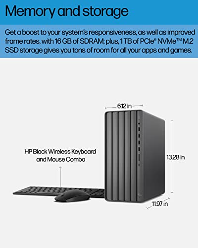 Hp TE01-3050 Envy Desktop, Nvidia Geforce Rtx 3050, 12Th Gen Intel Core I7-12700, 16 Gb Sdram, 1 Tb Ssd, Windows 11 Home, Wi-Fi 6 & Bluetooth, Wireless Keyboard & Mouse, Pre-Built Pc Tower thumb #4