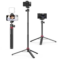 ULANZI MT-44 Handy Kamera Stativ 147cm 2in1 Selfie Stick Fernbedienung, 360° Kugelkopf, Cold Shoe Handyhalterung, 1/4\ Gewinde Kompakt Reisestativ Dreibein Tripod für DSLR-Kameras Canon Samsung iPhone