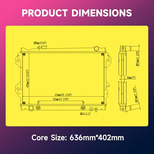 Image of Engine Coolant Radiator Assembly with Transmission Oil Cooler Compatible with Mazda B2600 1989-1993 L4 2.6L, Automatic Transmission, Replace# G60715200A, G61315200A