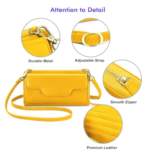 Image of nuoku Small Purse for Women, RFID Blocking Wristlet Wallet, Crossbody Clutch with Cell Phone Pocket