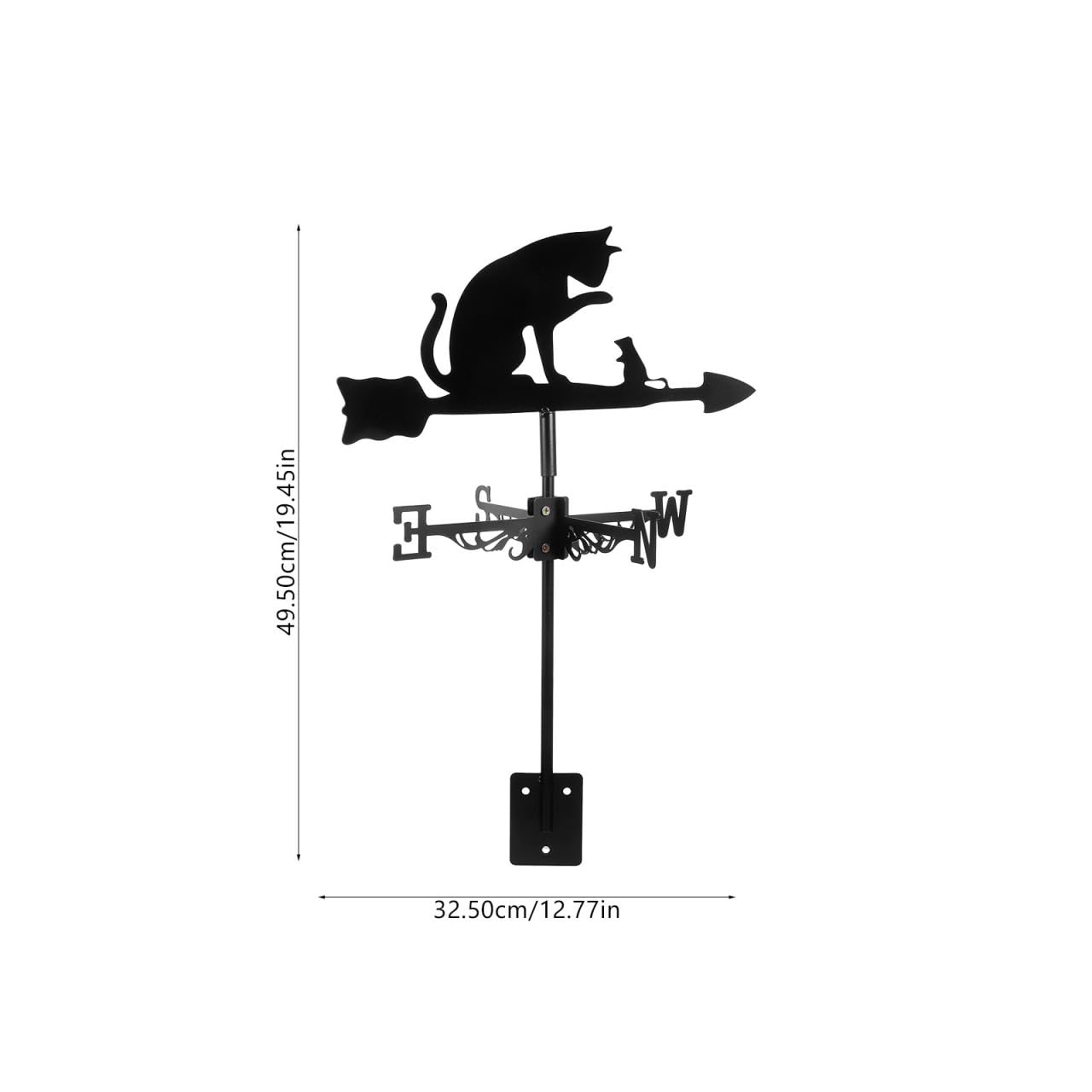 GANAZONO Girouette en Acier Inoxydable Jardin Girouette Chat Souris en Forme De Pieu Ornement Indicateur De Direction du Vent Outil pour Cour Patio Pelouse