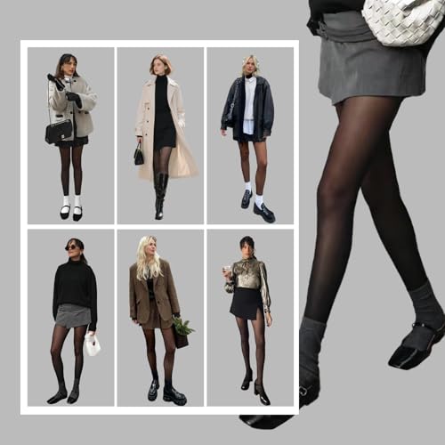 Image of X-CHENG Fleece Lined Tights Sheer Women - Winter Fake Translucent Warm Pantyhose Leggings Sheer Thick Tights for Women