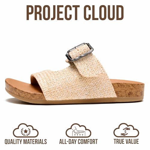 Image of Project Cloud Girls Sandals - Adjustable Buckle Girls Slides with Plush and Soft Insole Kids Sandals - Non-Slip and Lightweight Slides for Kids