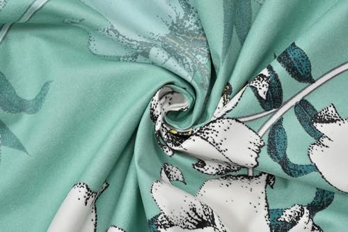 Image of Glace Cotton Double Bed (90 inch x 90') Bedsheet with 2 Pillow Covers - Greeen Flower
